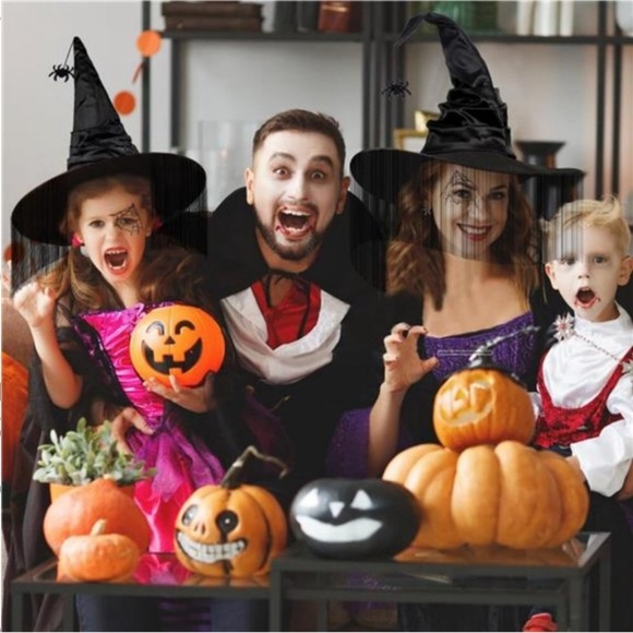 Black Halloween Witch Hat Fringe Tassel Spider Halloween Costume Party Decor - Picture 7 of 7